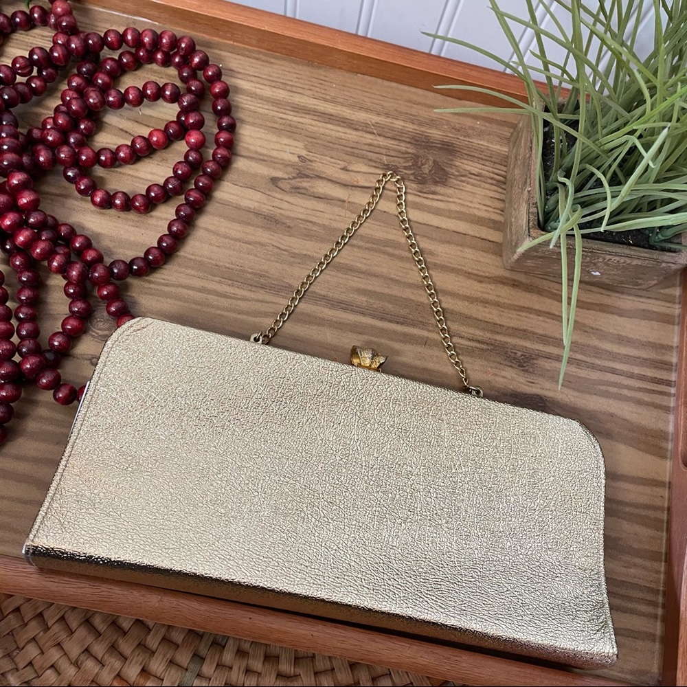 Vintage Gold Clutch with Chain
